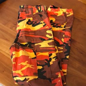 Hardly worn orange camouflage pants